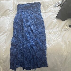 Lulu's Strapless Blue Floral Dress